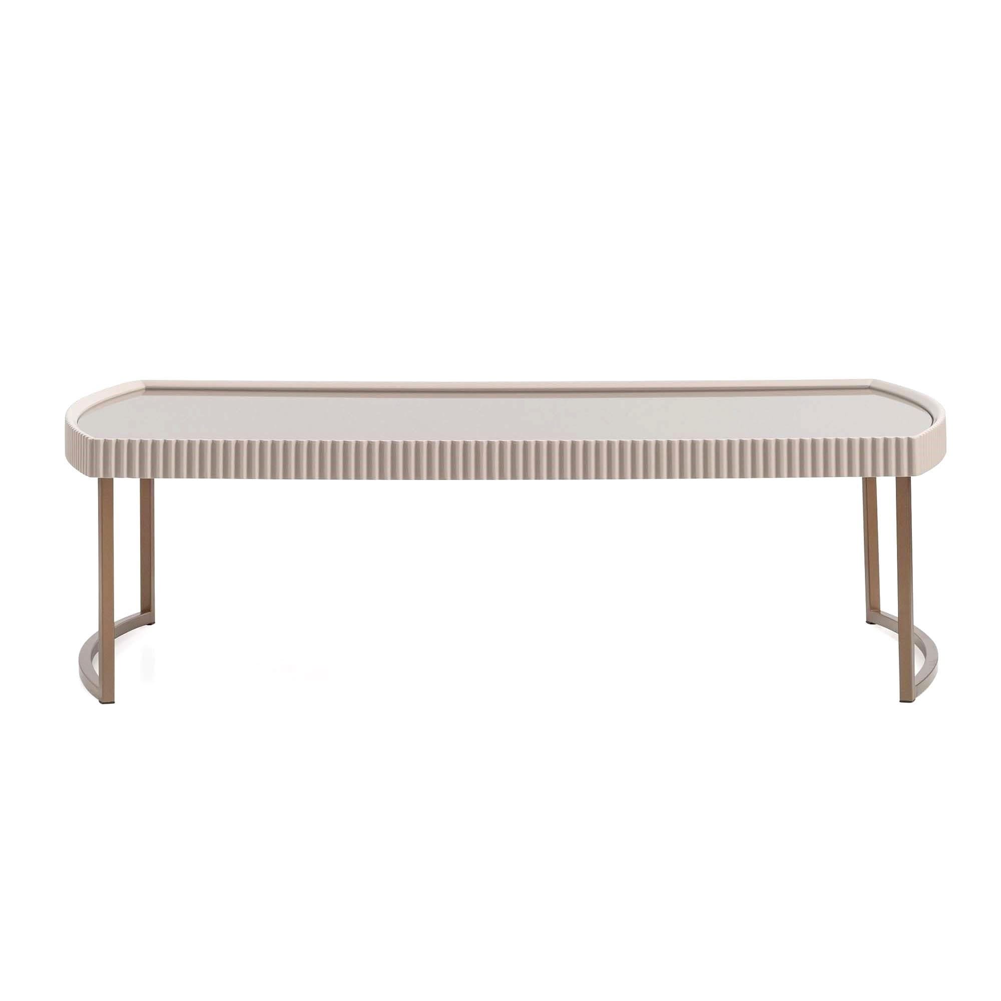 Lisbon - Cocktail Table - Silken Cream / Bronze