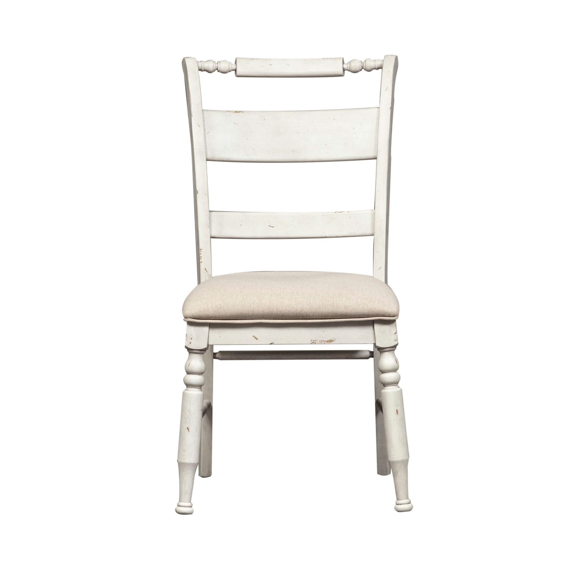 Whitney - Slat Back Side Chair - Antique Linen / Weathered Gray