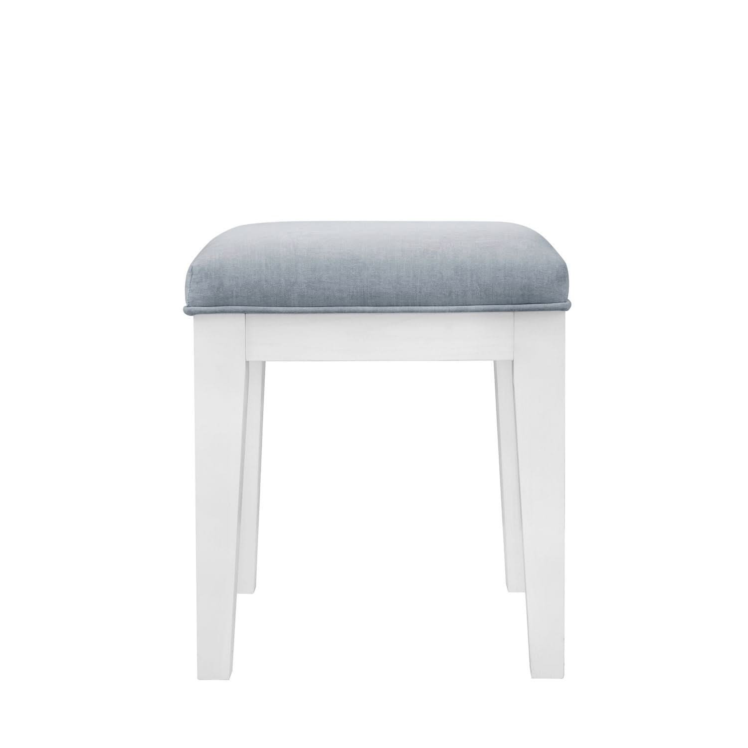 Reflections - Vanity Stool - Pearl White & Rhinestone