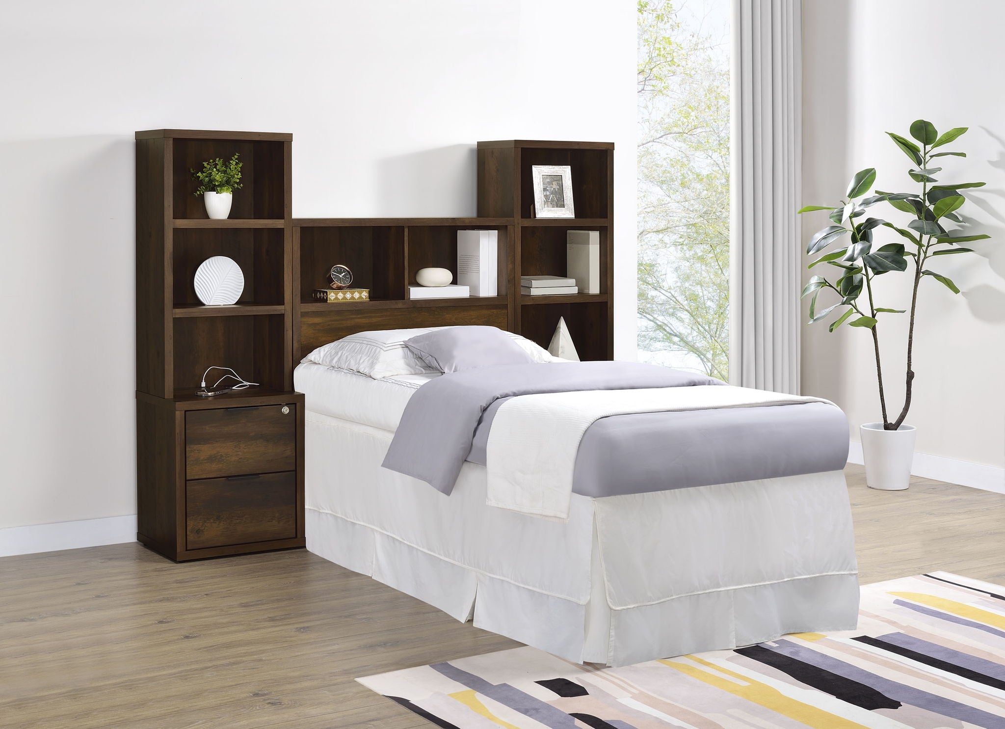 Westpark 3-piece Twin Bedroom Set Bookcase Headboard Pine