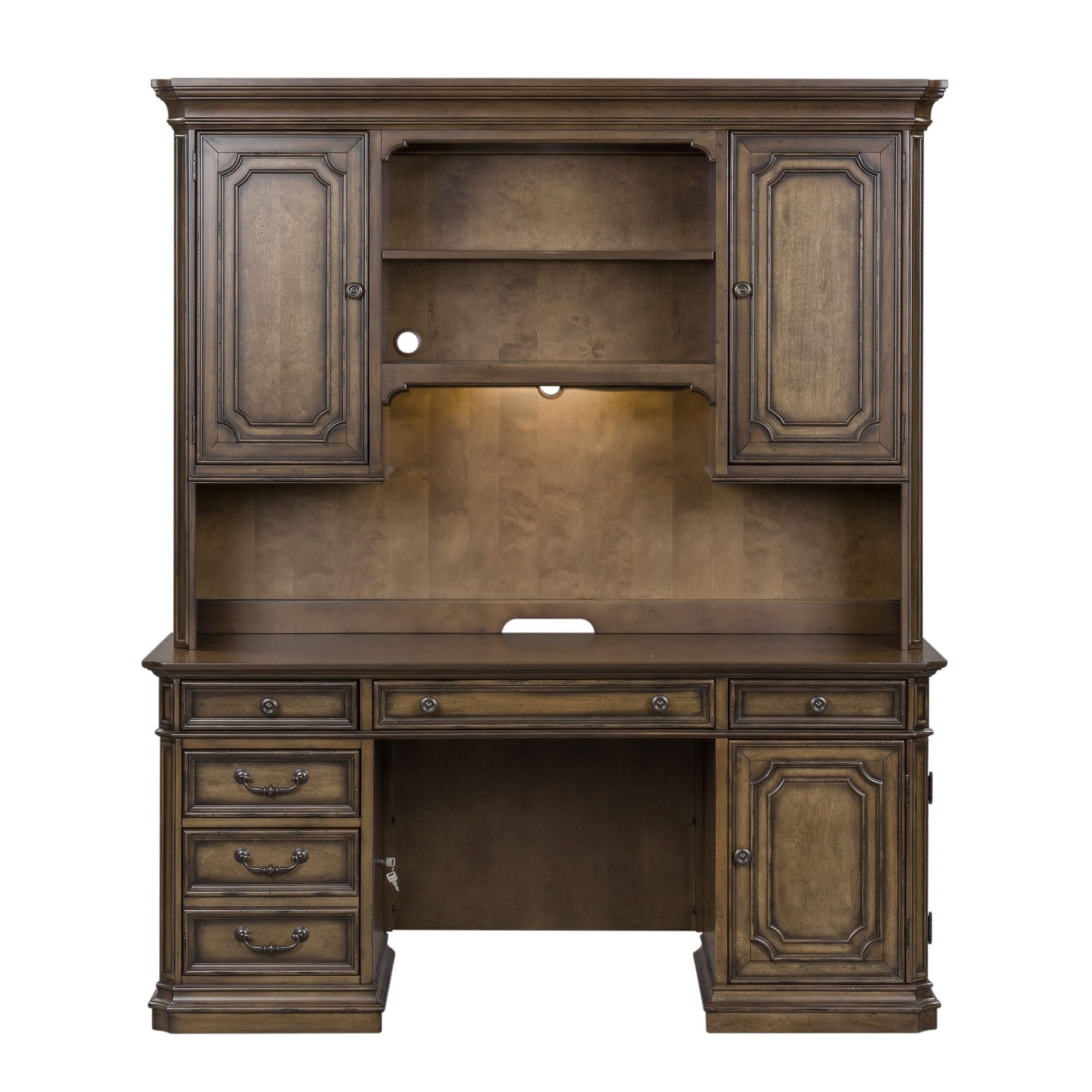 Amelia - Jr Executive Credenza Set - Antique Toffee
