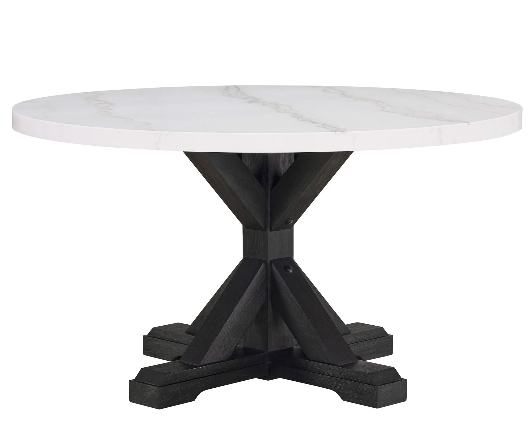 Varley - 5 Piece Round Dining Room Set - White / Gray