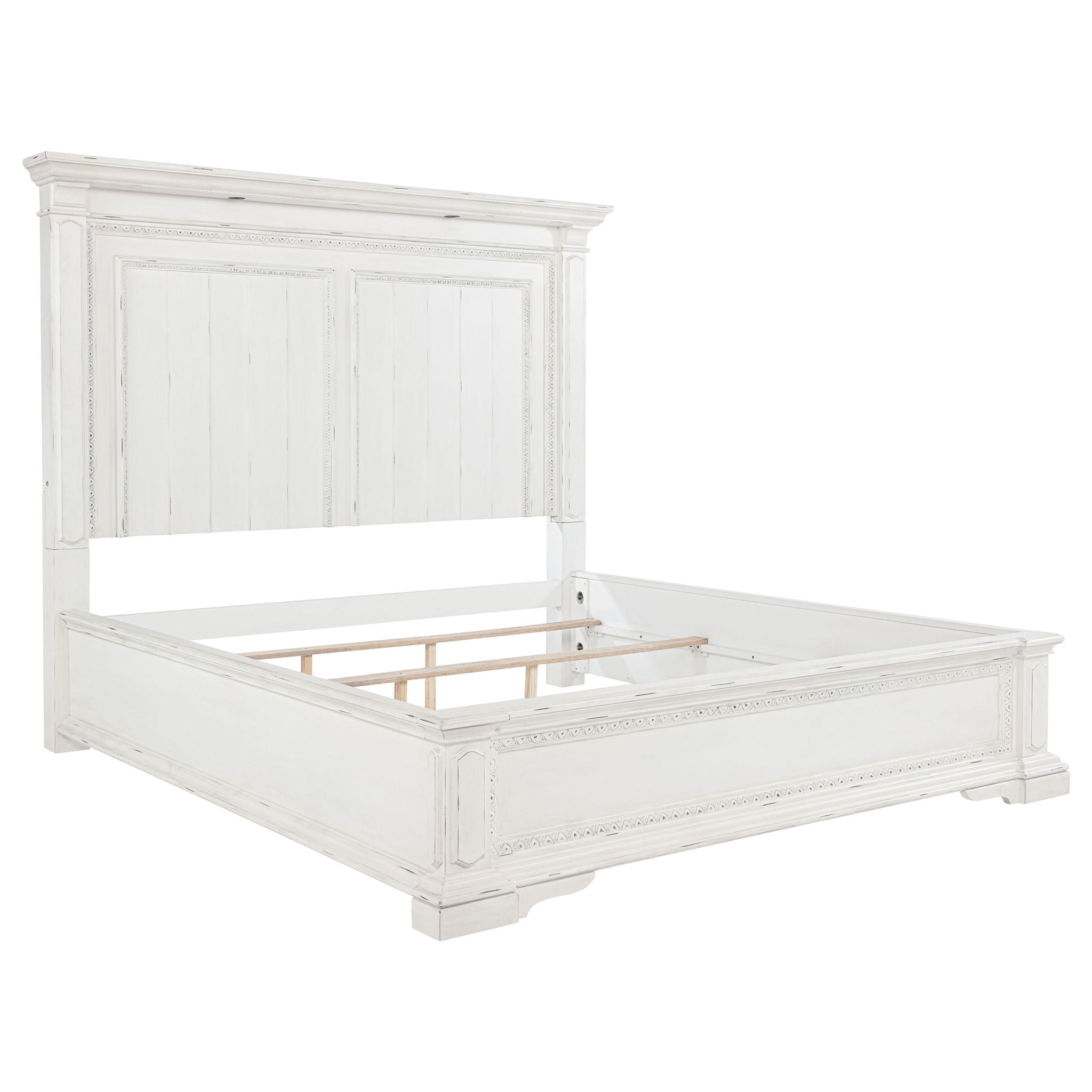 McKinney California King LED Light Panel Bed Vintage White