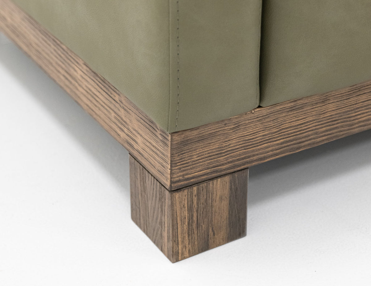 Natural Teca - Armchair - Olive Green