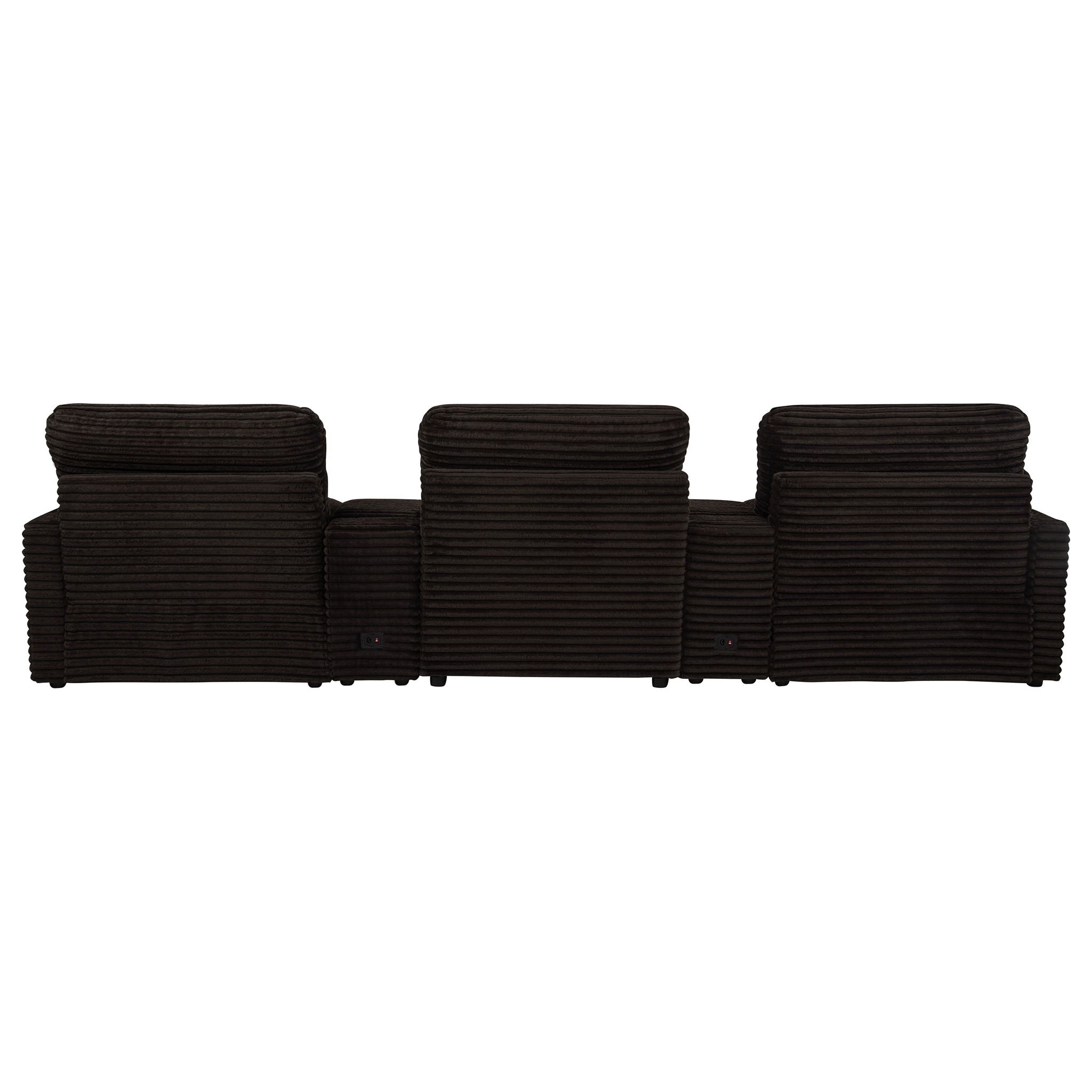 Collins 5-Piece Power Reclining Home Theater Seating Chocolate Brown