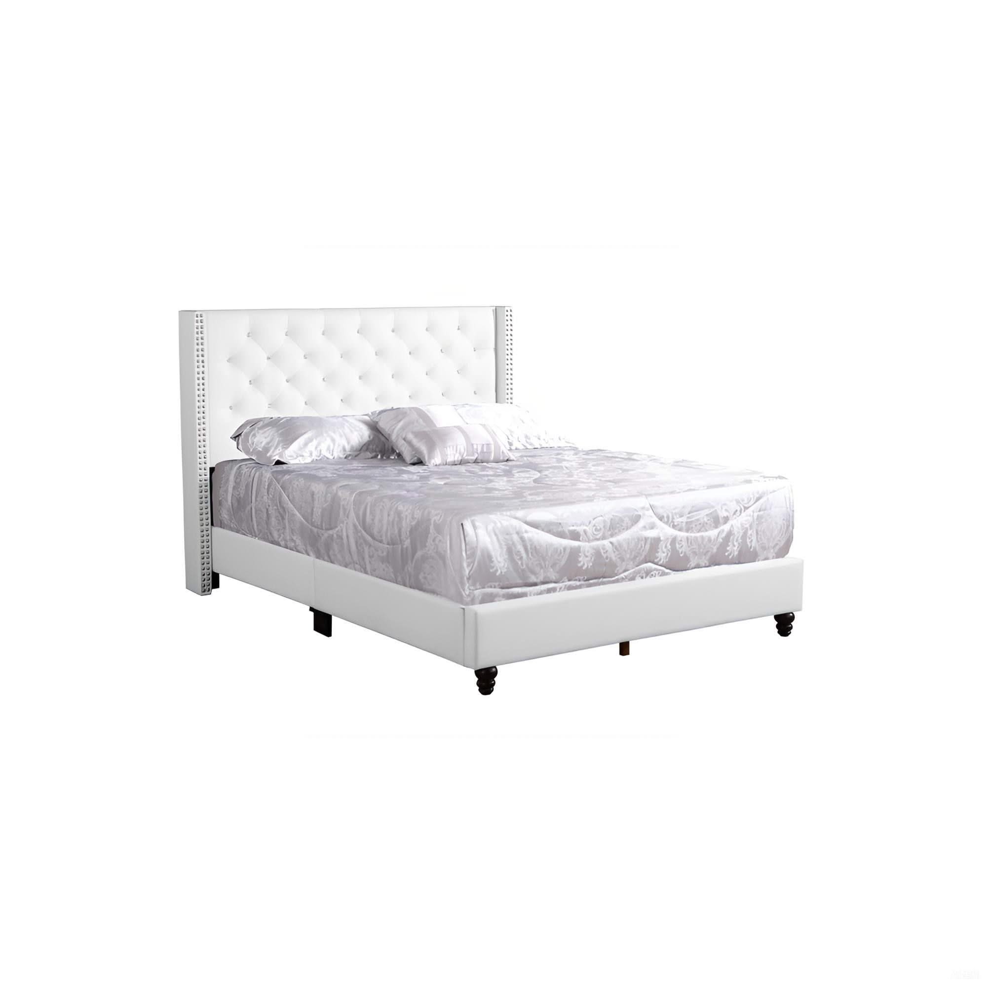Upholstered Nailhead Trim Chic Bed