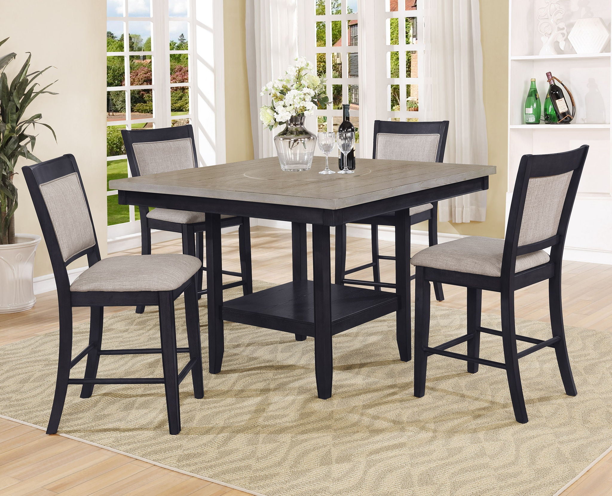 Fulton - 5 Piece Dining Room Set - Light Gray