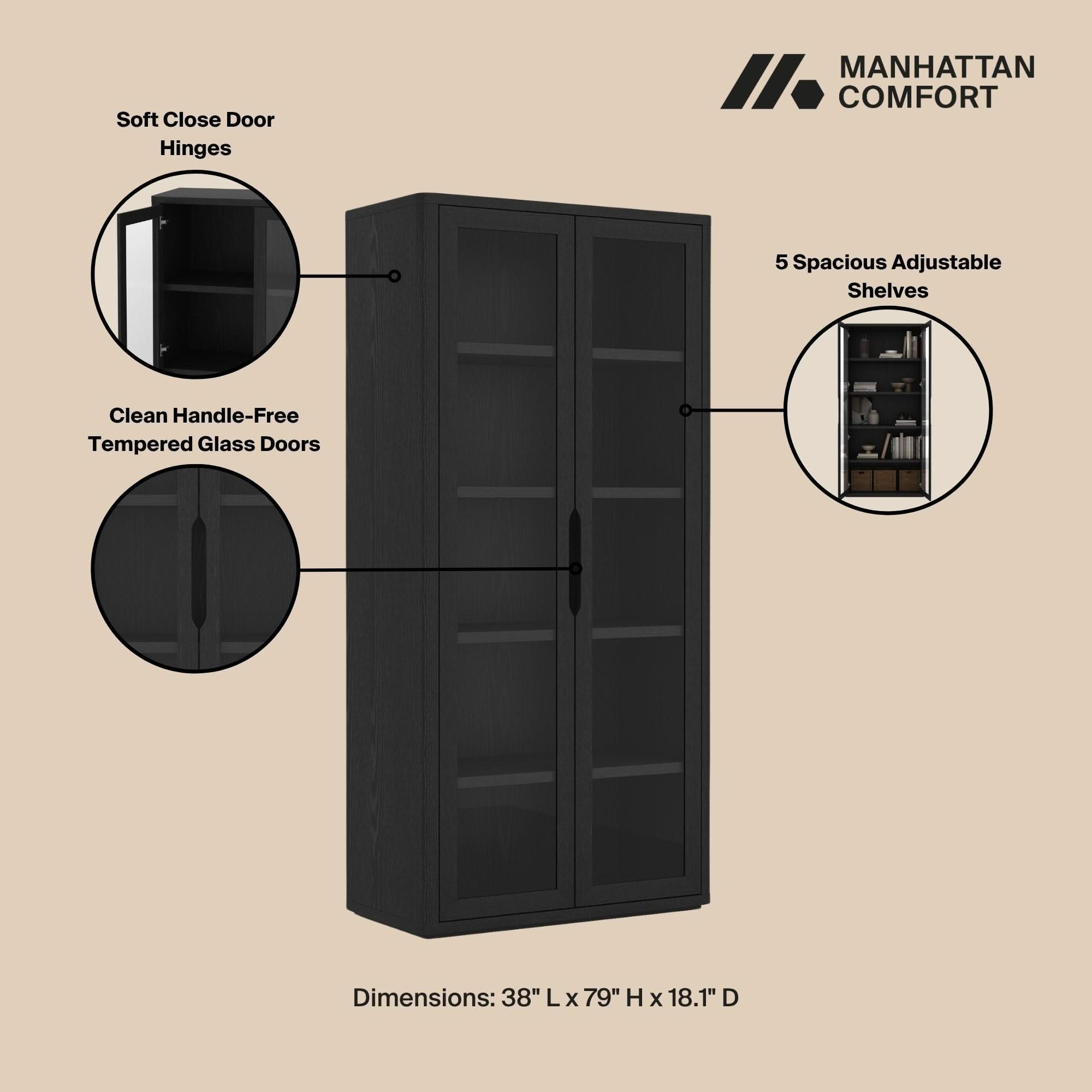 Rivington - Bookcase Cabinet With Glass Doors