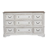 Magnolia Manor - 9 Drawer Dresser - Antique White