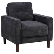 Bowen II Fabric Upholstered Track Arm Chair Steel Grey