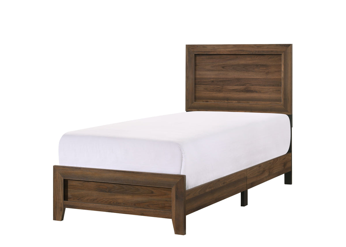 Millie - Twin 4 Piece Bedroom Set - Brown Cherry