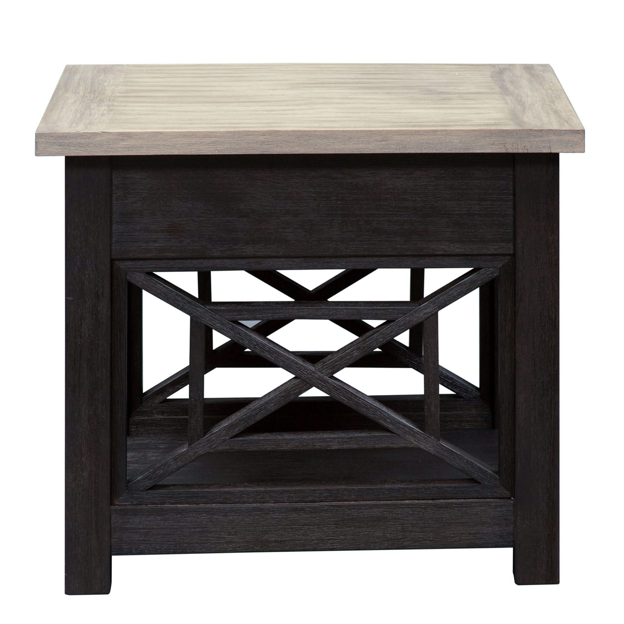 Heatherbrook - Drawer End Table - Charcoal & Ash