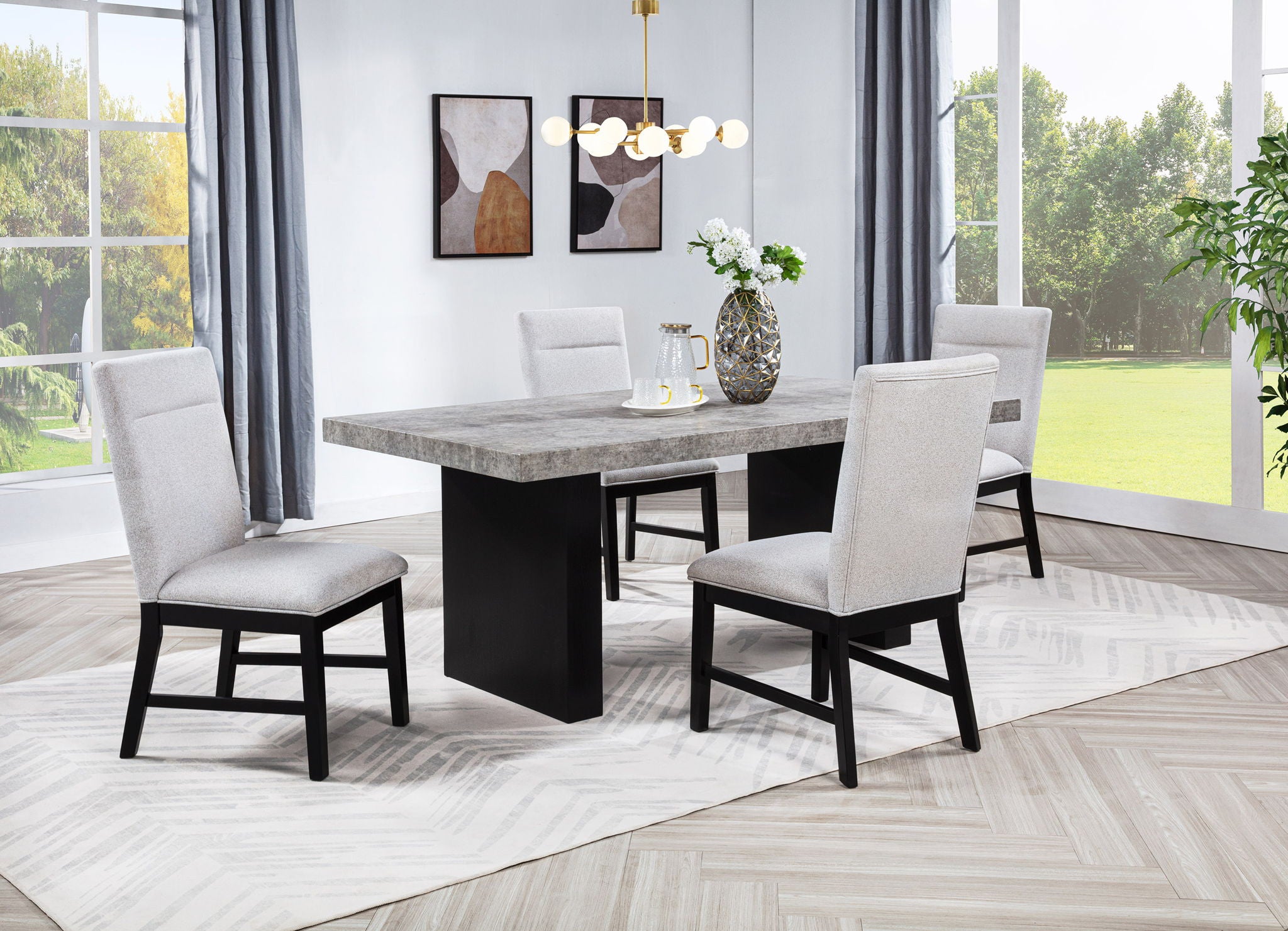 Sebastian - Side Chair (Set of 2) - Black / Gray