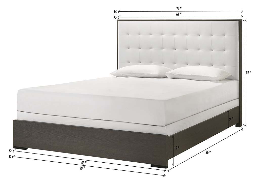 Sharpe - Queen Bed - Dark Gray