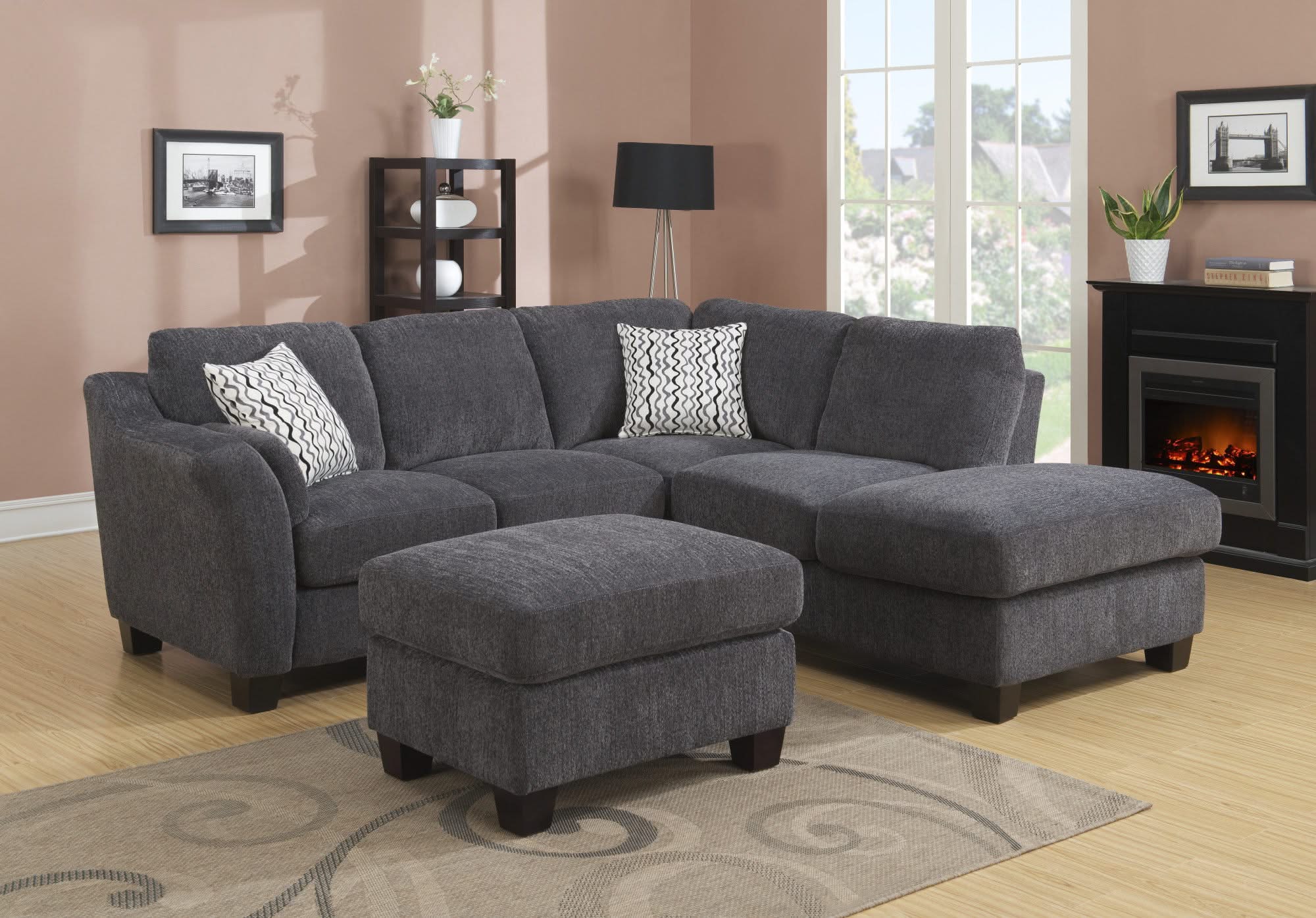 Ottoman - Gray - Wood