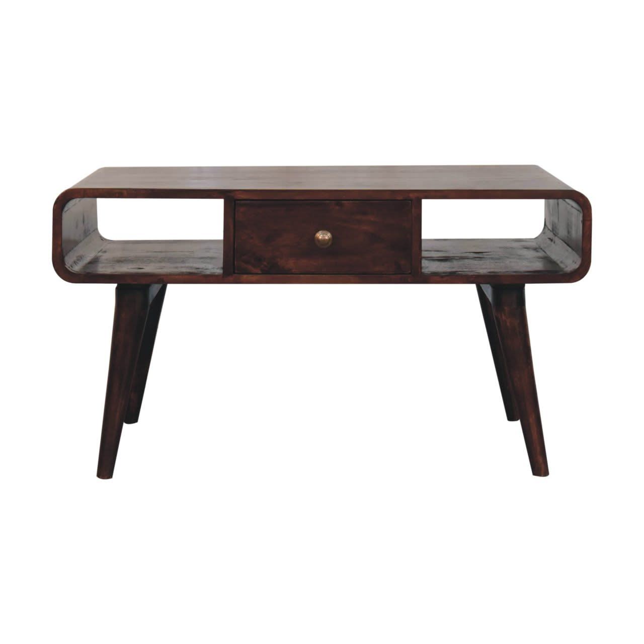 Solid Wood Curved Coffee Table