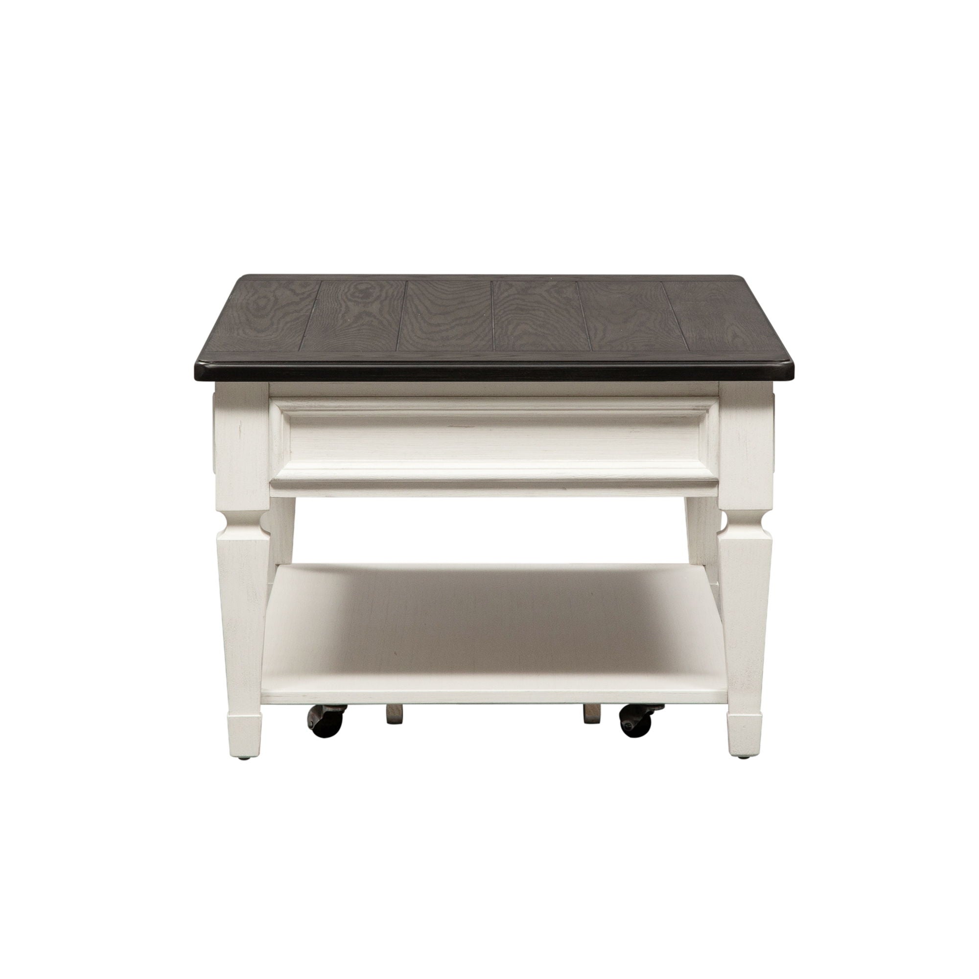 Allyson Park - Rectangular Cocktail Table - Wirebrushed White / Charcoal