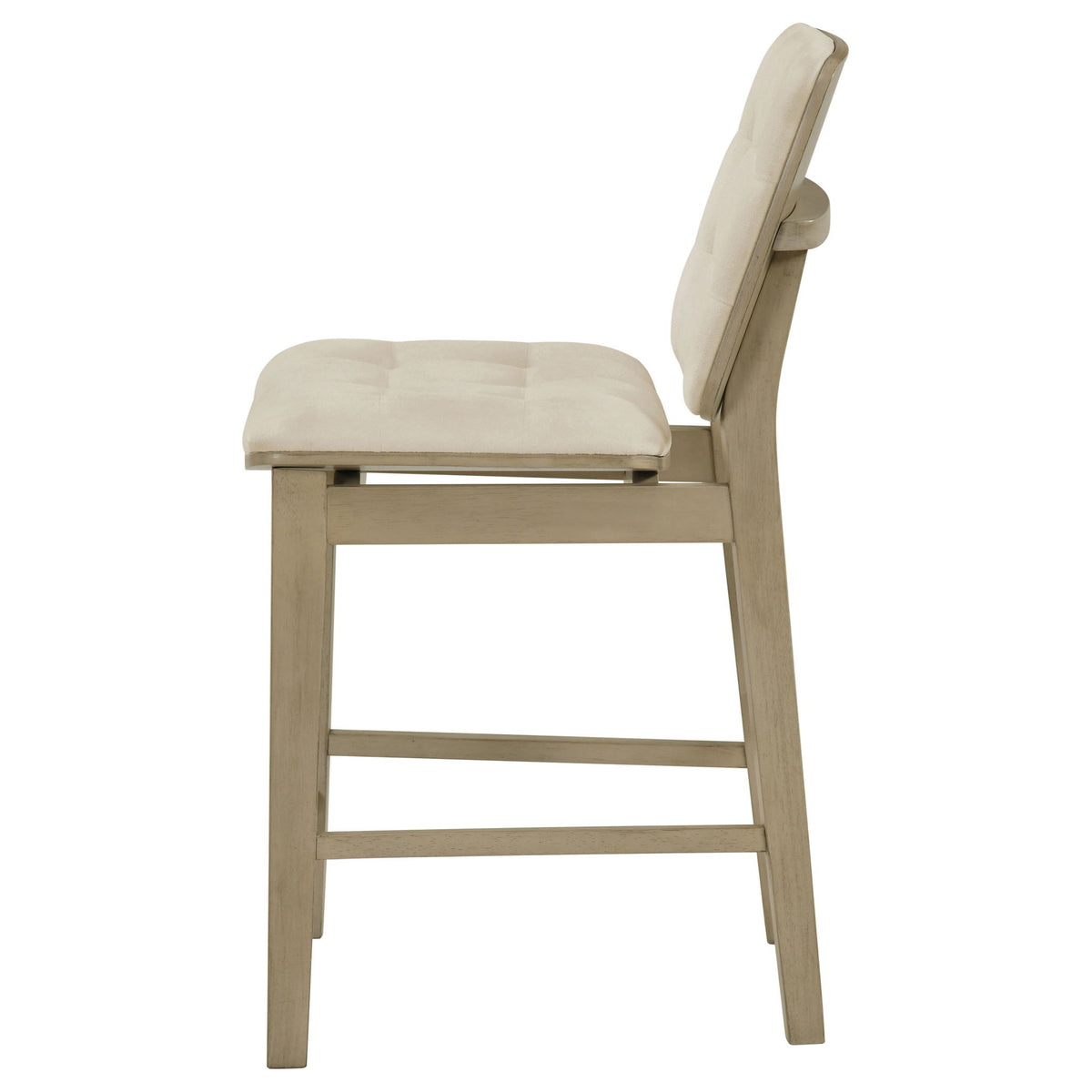 Redbridge Velvet Upholstered Counter Chair Cream and Natural Oak (Set of 2)