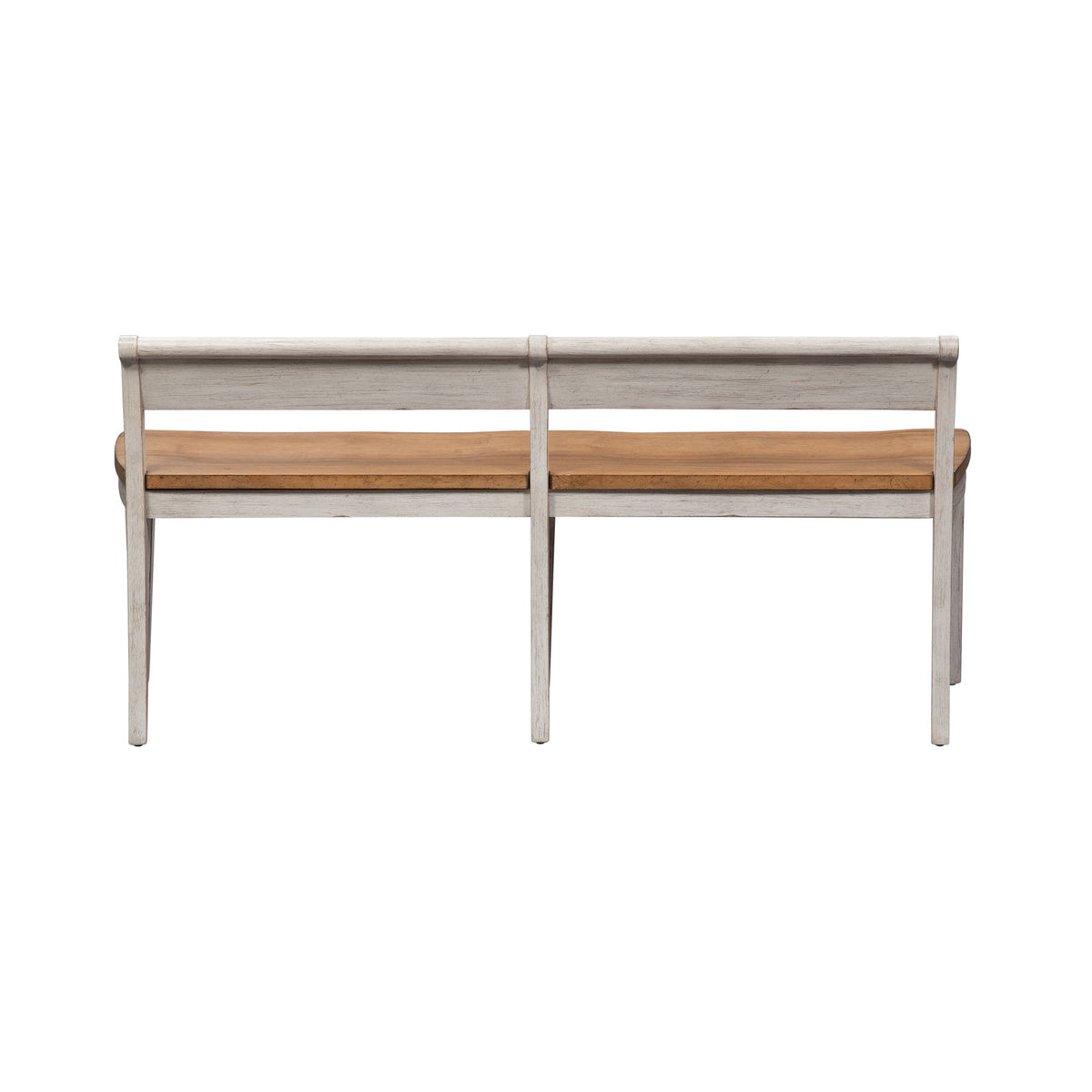 Farmhouse Reimagined - Bench - Antique White / Chestnut Tops