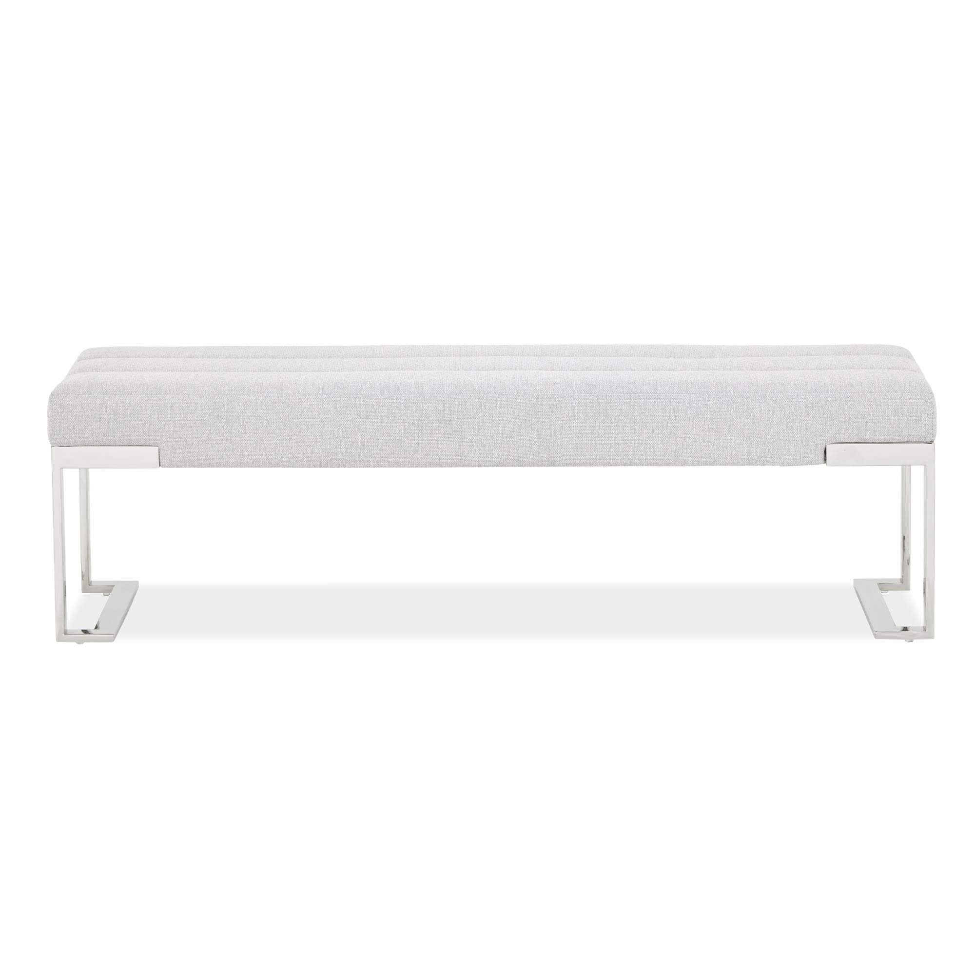 Signature Beds & Benches - Tulip Accent Bench - Gray / Chrome