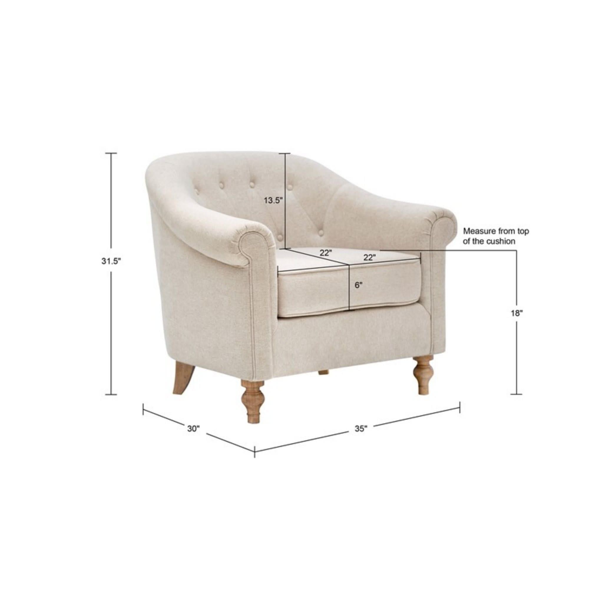 Fayette - Tufted Accent Arm Chair - Cream
