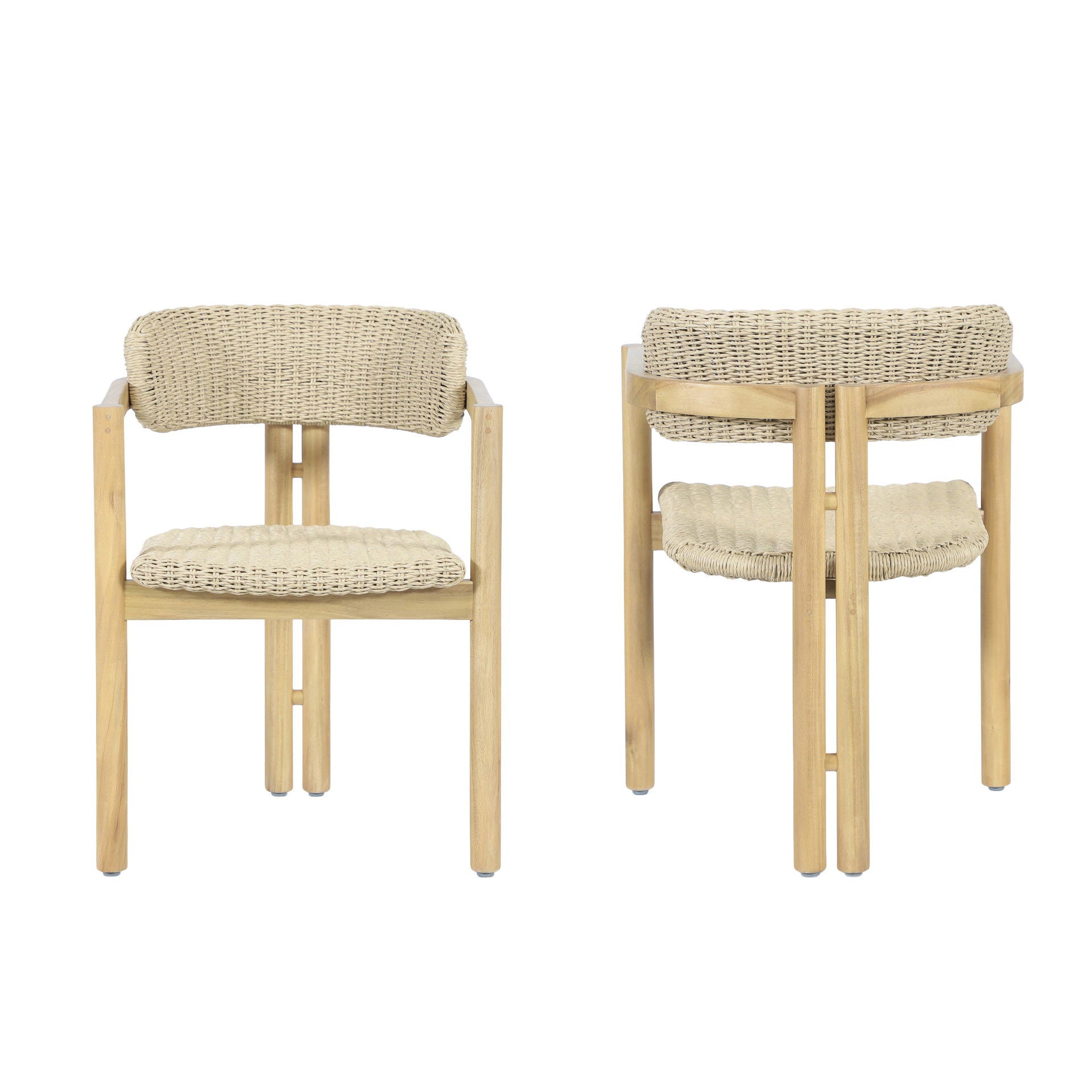 Sedona - Wood And Wicker Patio Dining Chair (Set of 2) - Natural / Brown