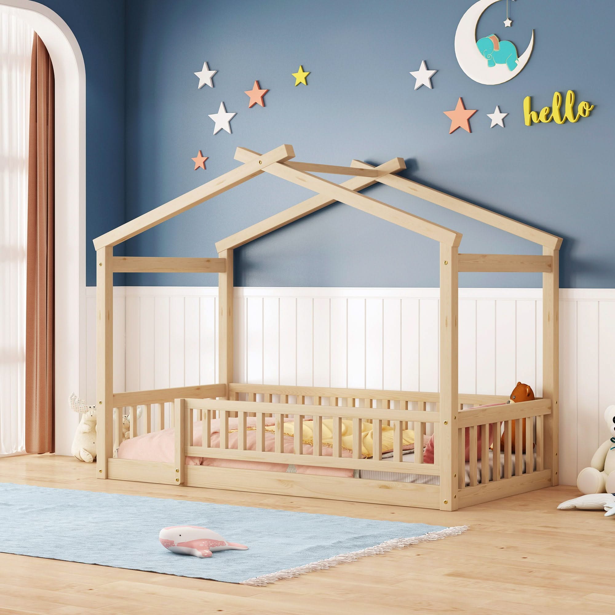 Bed House Bed Frame With Fence