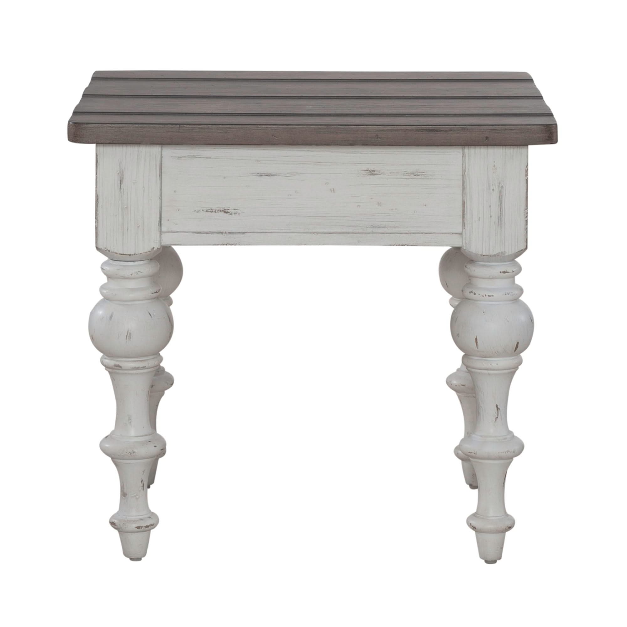 River Place - End Table - Riverstone White & Tobacco
