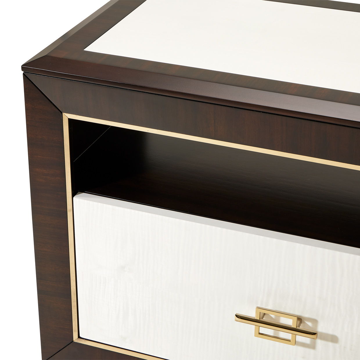 Belmont Place - Media Cabinet - White / Dark Brown