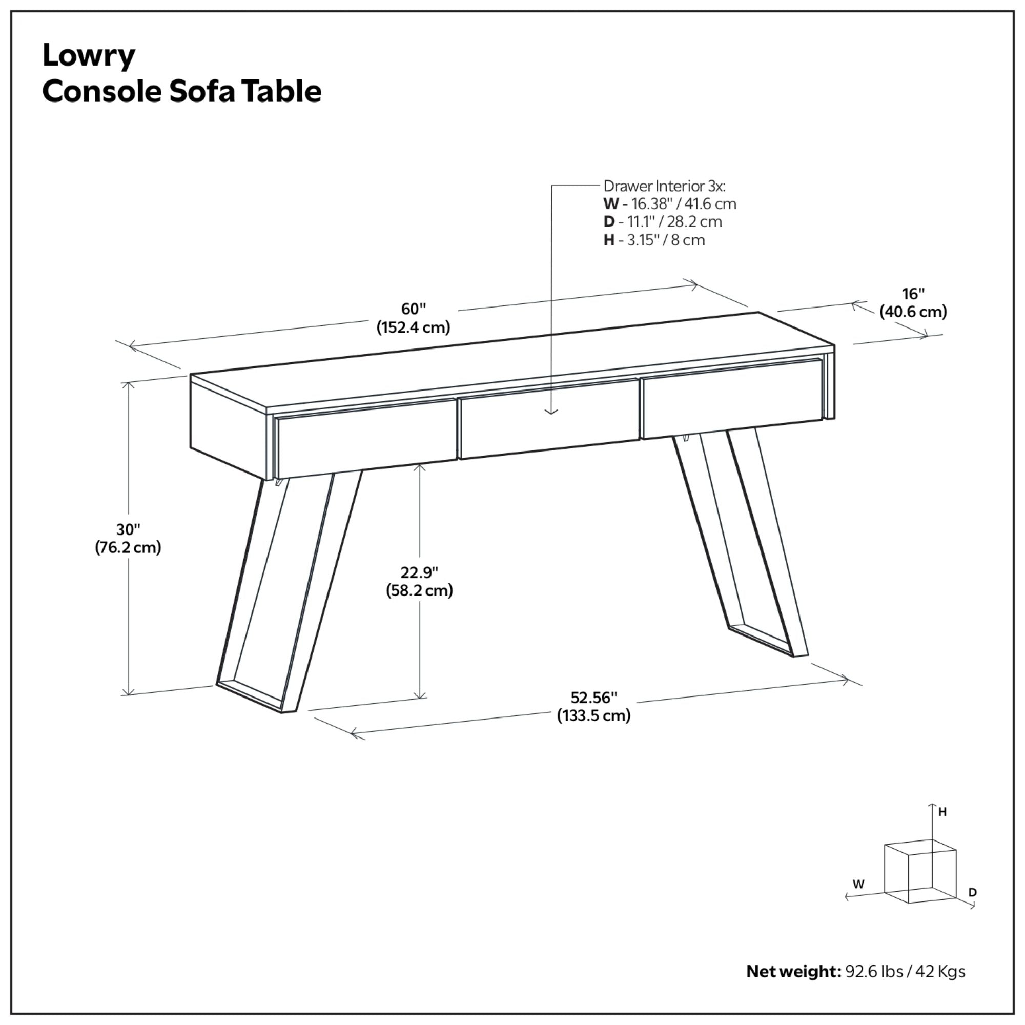 Lowry - Console Sofa Table - Oak