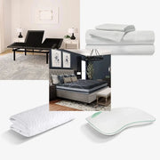 Edge 7010 Hybrid Split Head Mattress and Adjustable Base Sleep Package with Dual Control, Sheets, Protector & Pillows