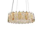 Michael Amini Lighting - Imperia 24" Wide Round Crystal LED Chandelier - Champagne Gold