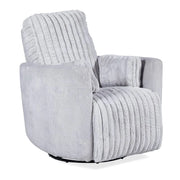 Presley Fog Gray Plush Round Swivel Manual Recliner