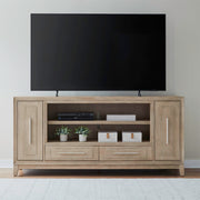 Fireplace TV Consoles - 80" Fireplace TV Console - Light Brown