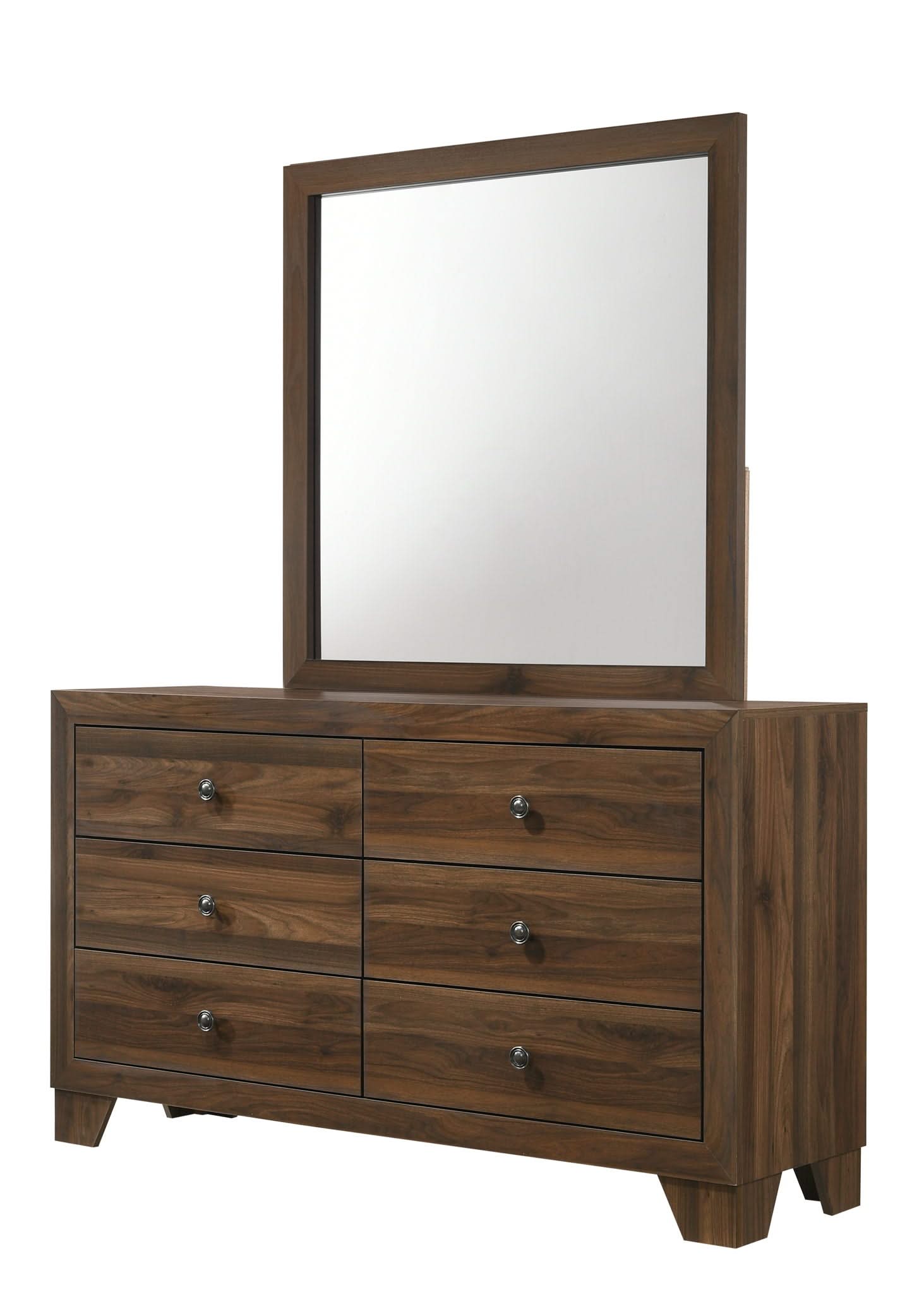 Millie - Queen 5 Piece Upholstered Bedroom Set - Brown Cherry