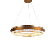 Michael Amini Lighting - Base Camp Round 31" Crystal LED Chandelier - Gold