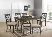 Claudia II - Weathered 7 Pieces Dining Room Set - Gray