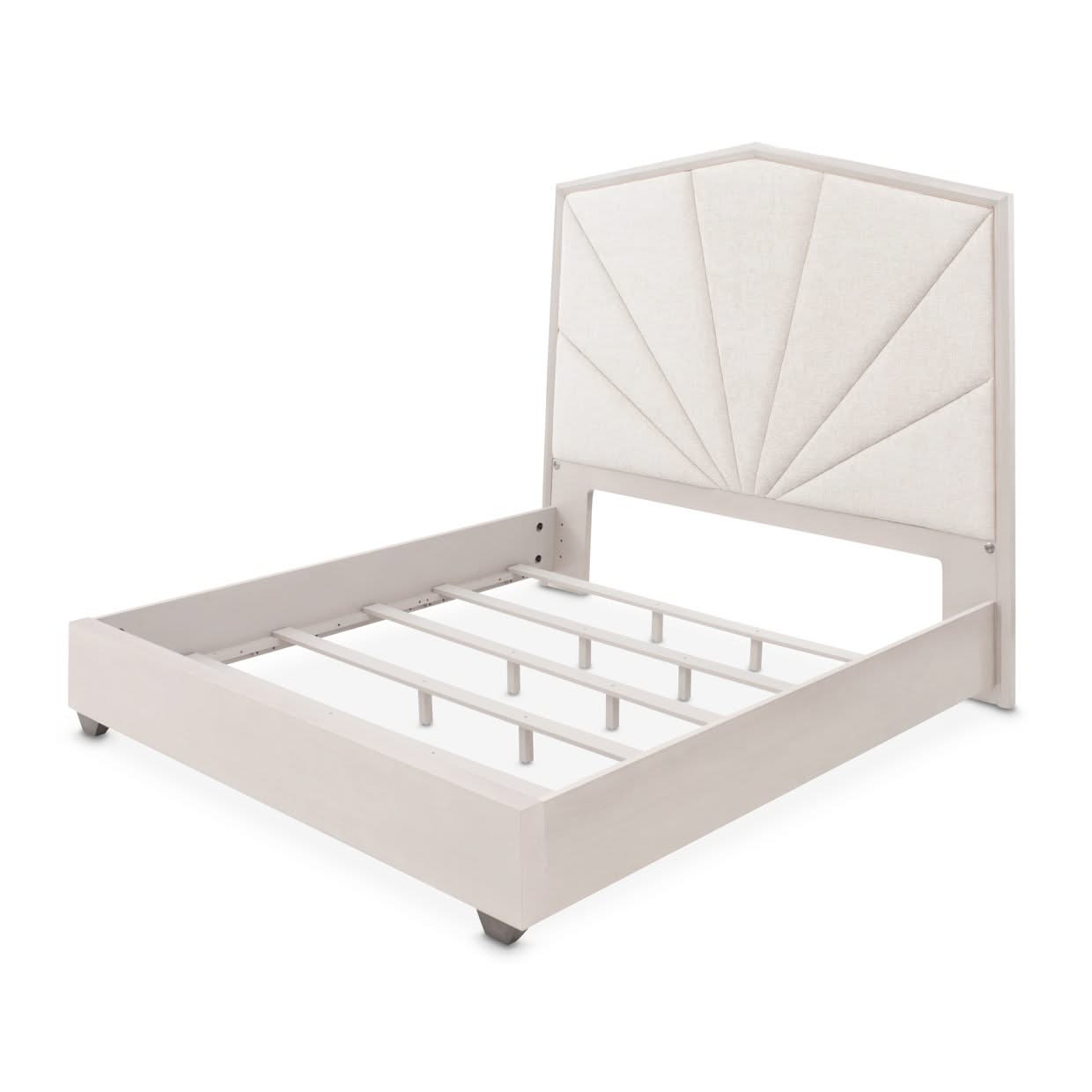 Fantosini - King Tufted Panel Bed - Silver Mist