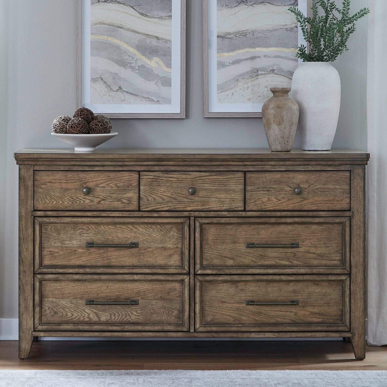 Carolina Park - 7 Drawer Dresser - Amber Brown