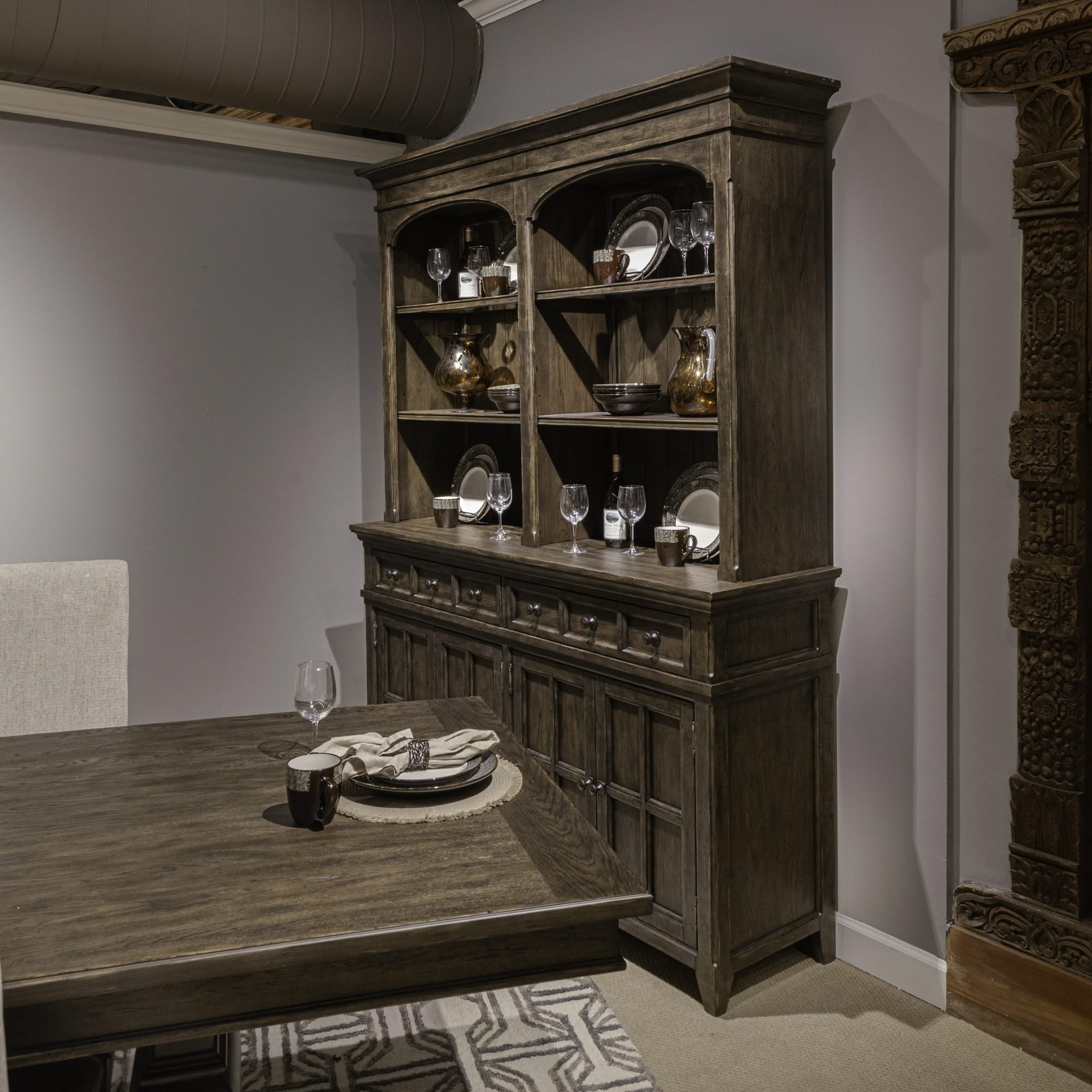 Paradise Valley - Hutch & Buffet - Saddle Brown