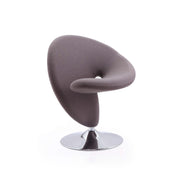Modern Swivel Lounge Chair With Base - Gray
