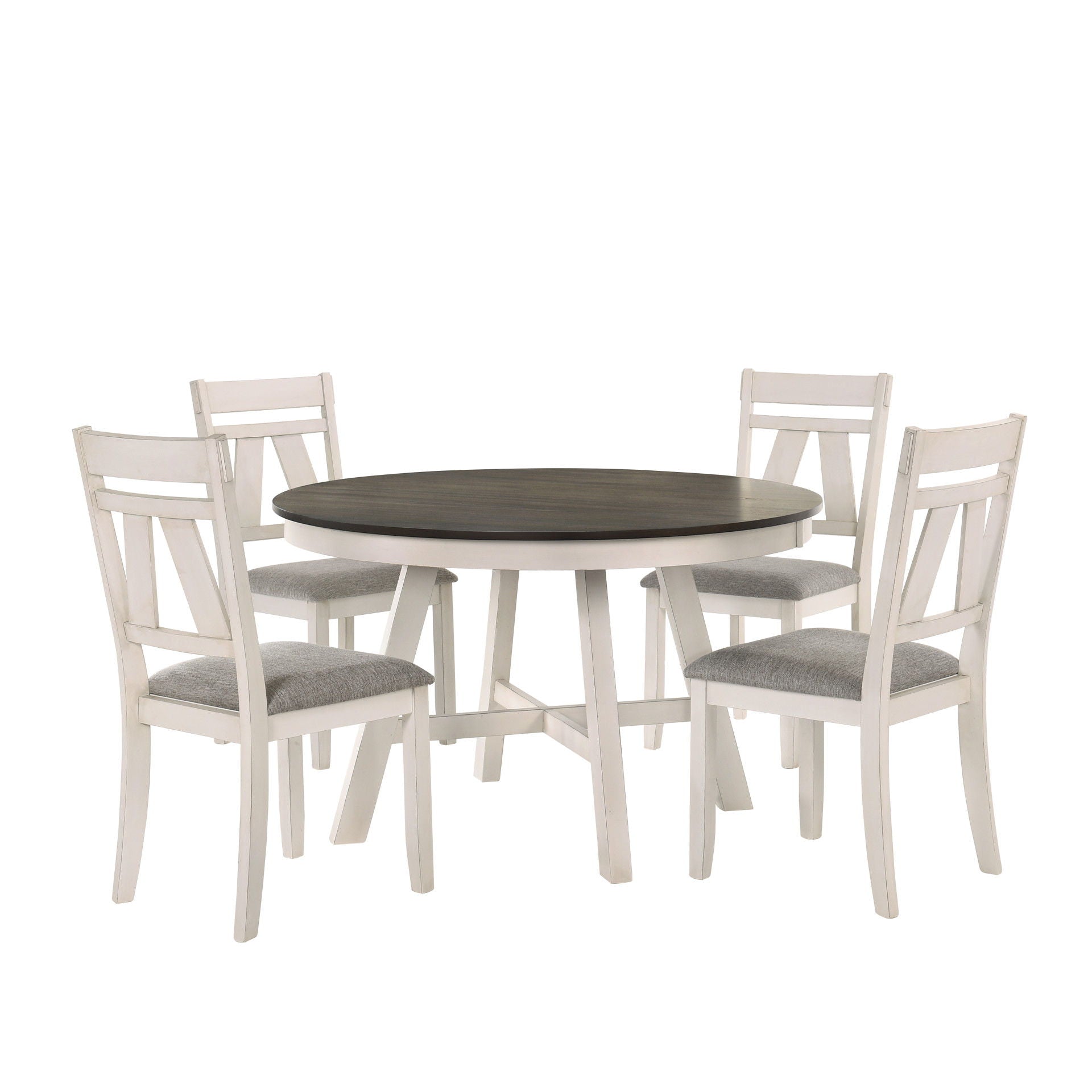 Maisie - Round Table - White / Brown