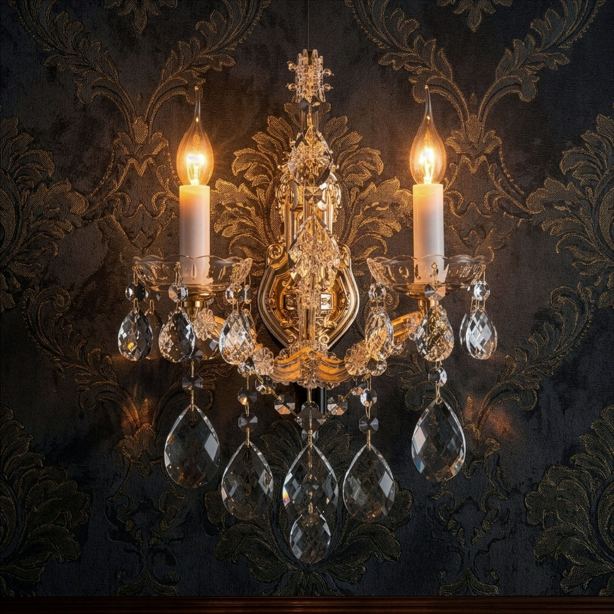 Michael Amini Lighting - La Scala Traditional Crystal Wall Sconce - Gold