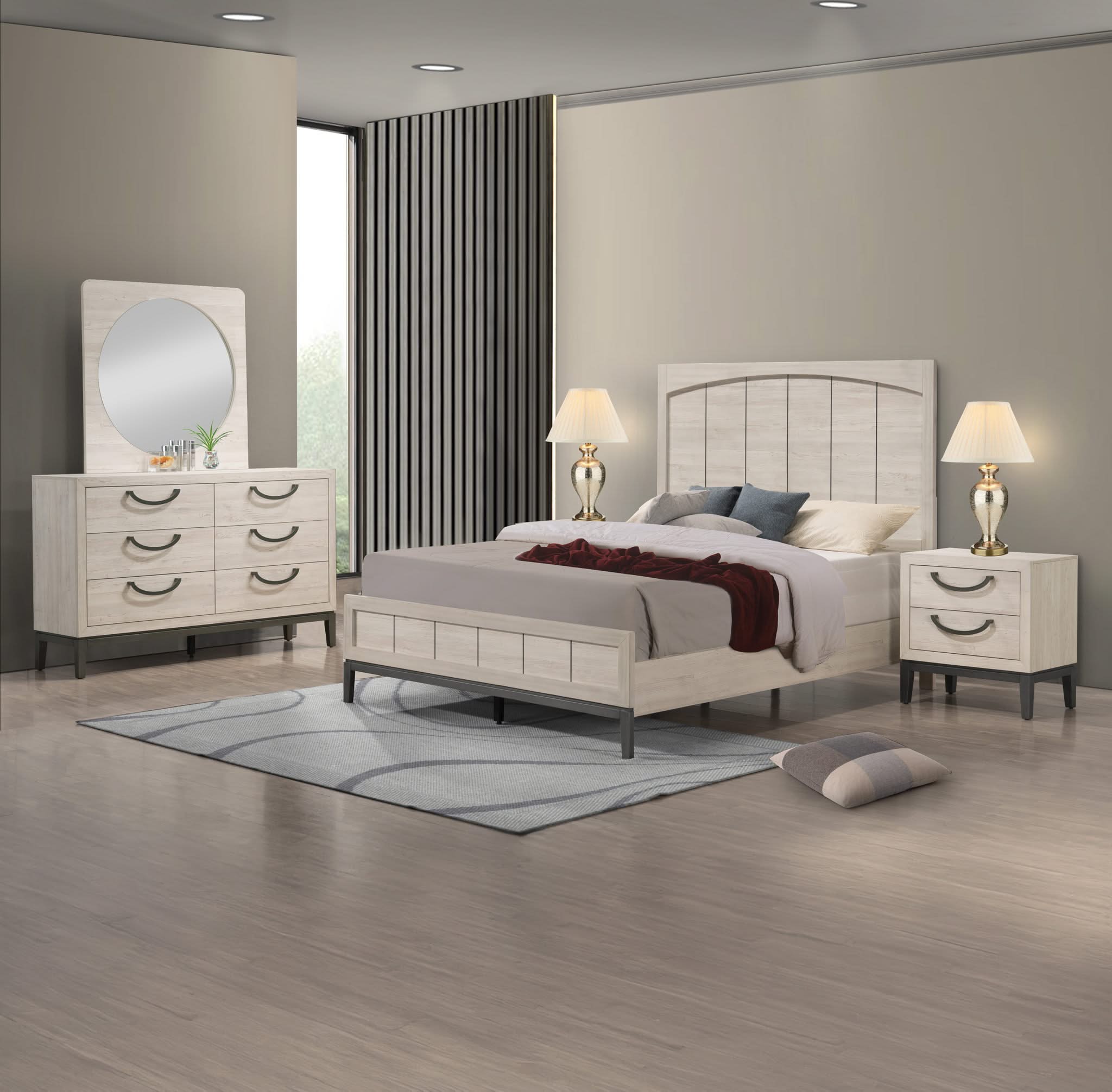 Veda - King 4 Piece Bedroom Set - Beige