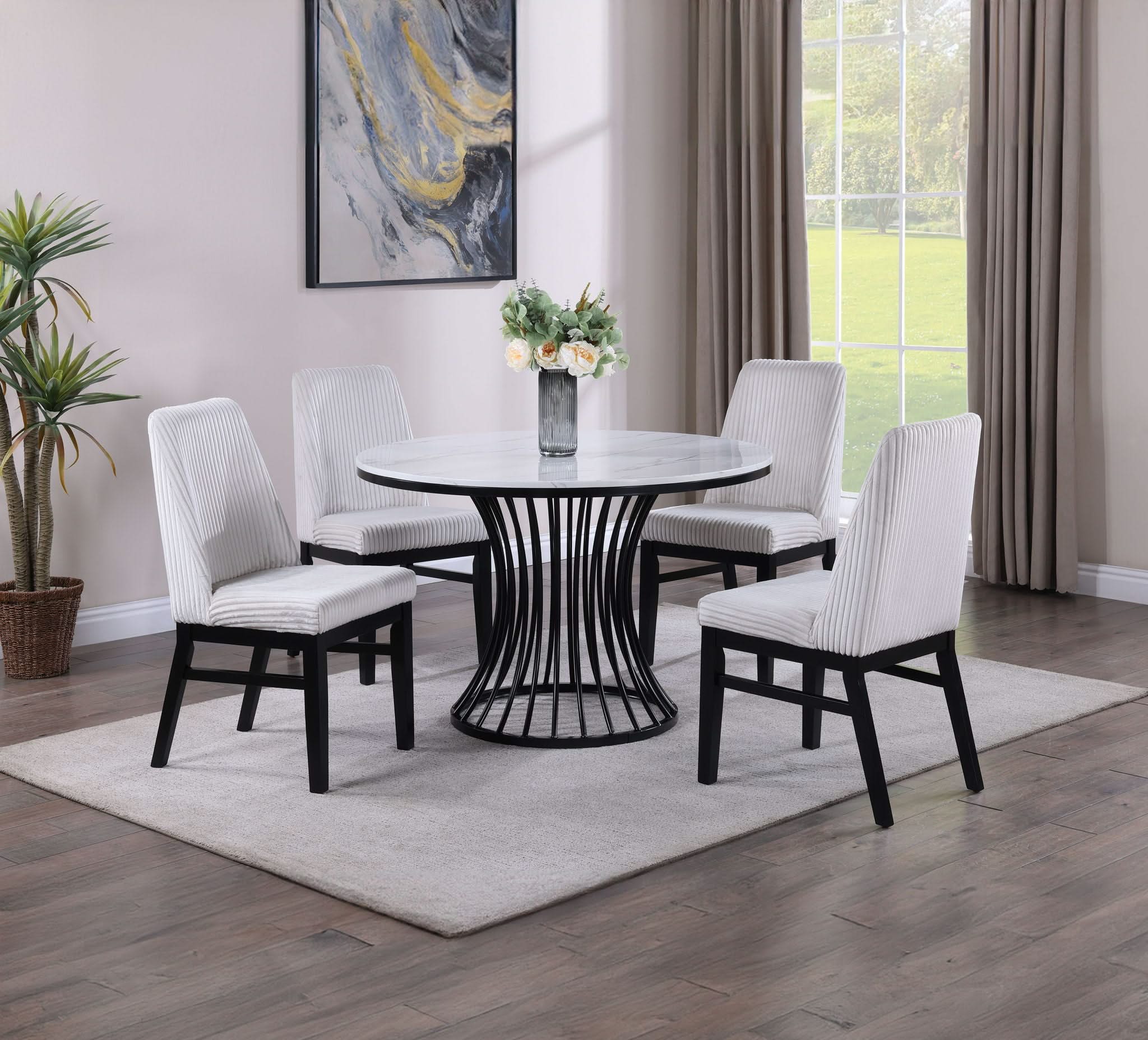 Hadley - 5 Piece Dining Room Set - White
