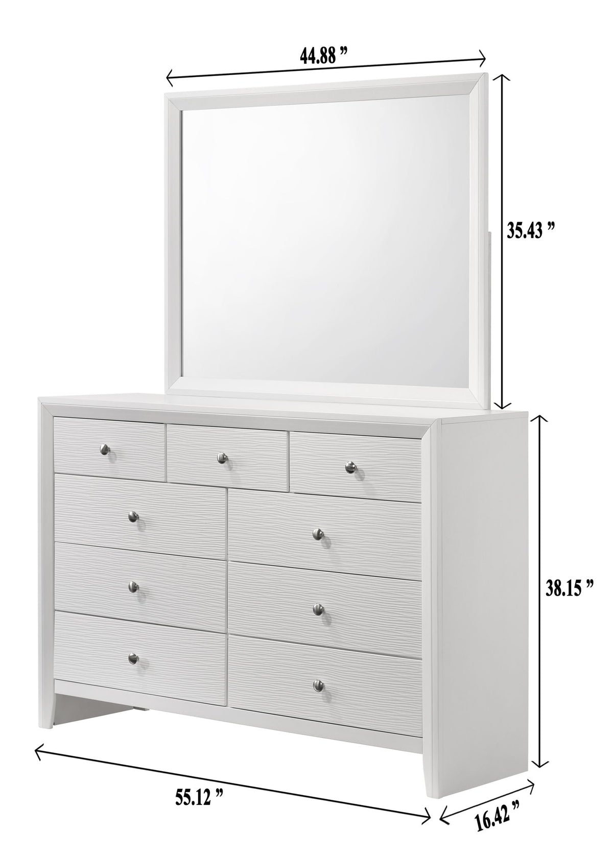 Denker - King 4 Piece Bedroom Set - White
