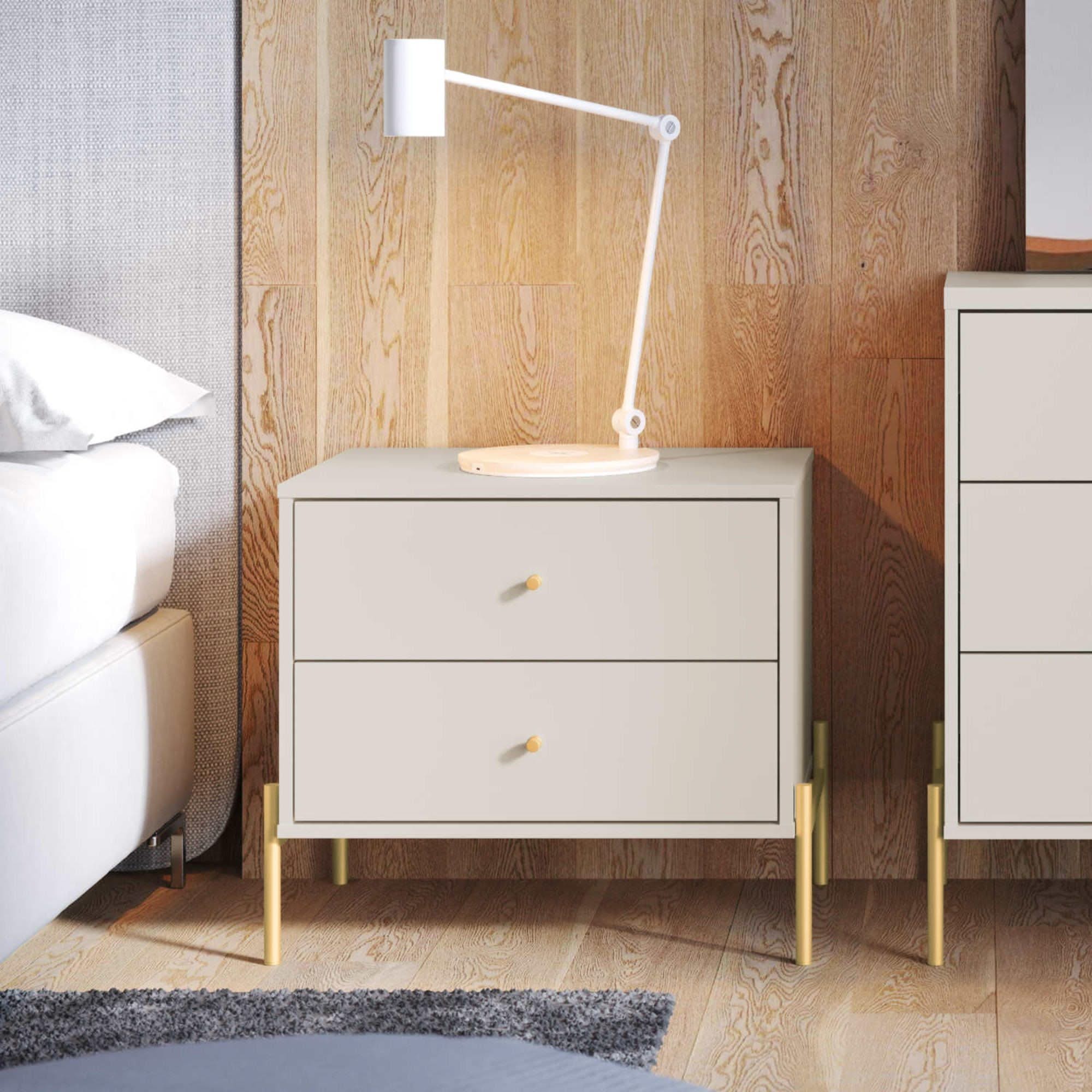 Jasper - Nightstand With 2 Drawers - Off White