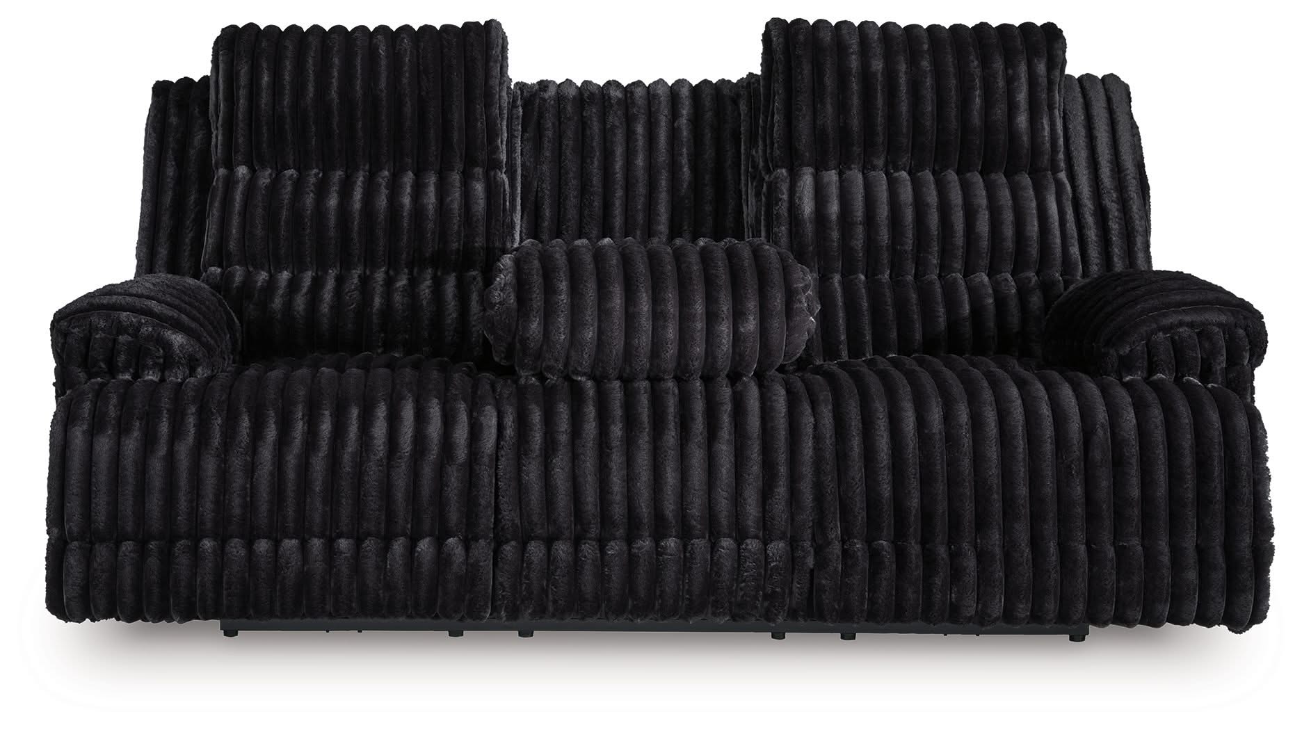 Rhine Falls - Reclining Power Sofa With Drop Down Table - Onyx
