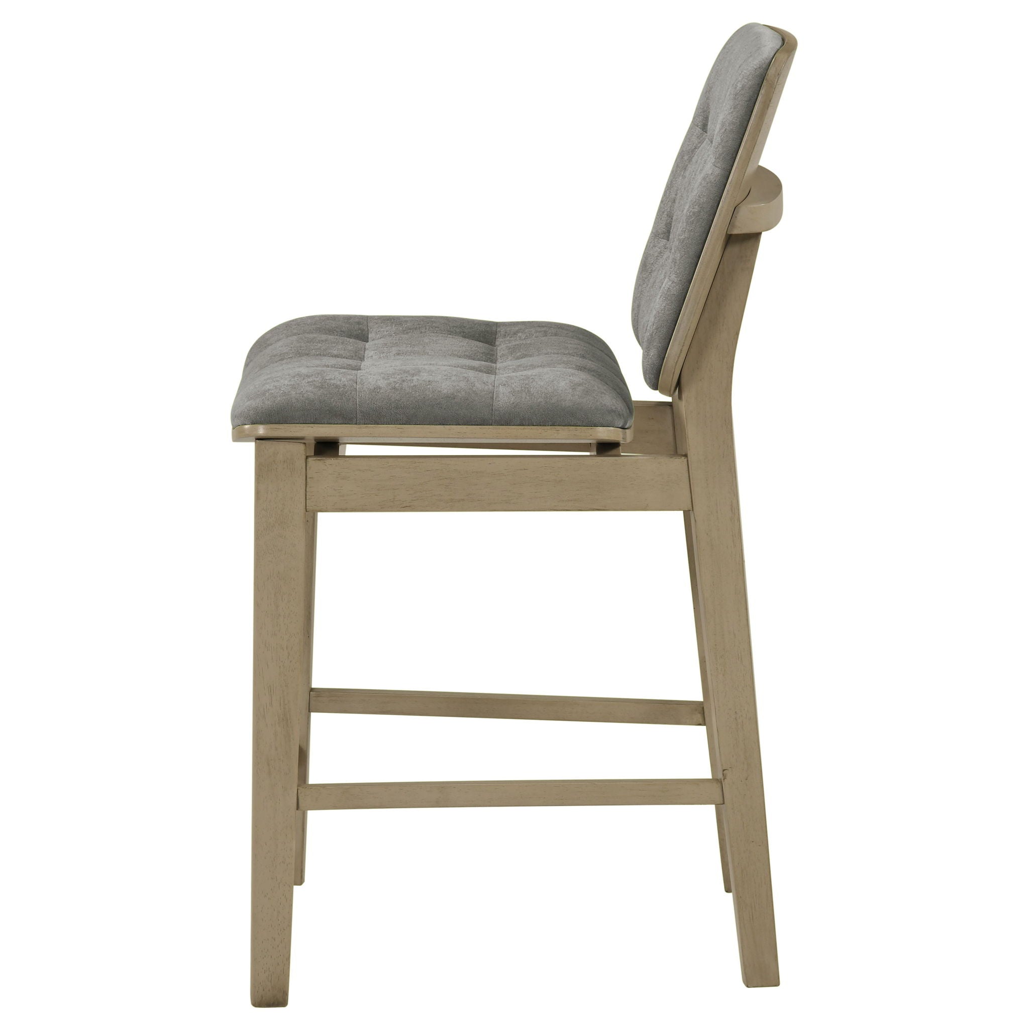Redbridge Velvet Upholstered Counter Chair Grey and Natural Oak (Set of 2)