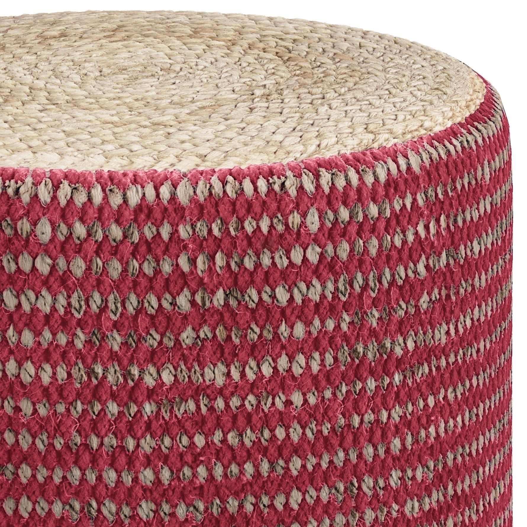Larissa - Handcrafted Round Braided Pouf